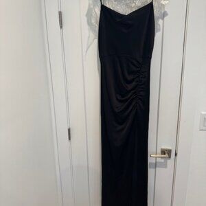 Alice & Olivia Black Silk Dress with Slit